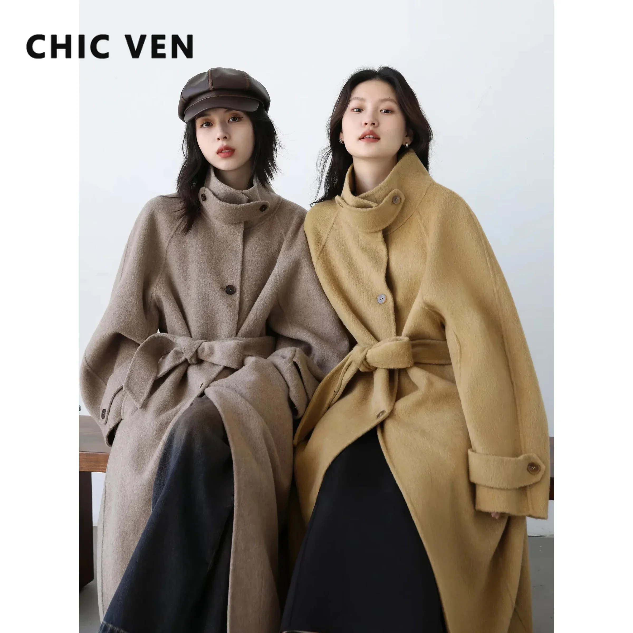 Wool Coat Peacoat - CHIC VEN Koreanische Frauen Woolen Mantel