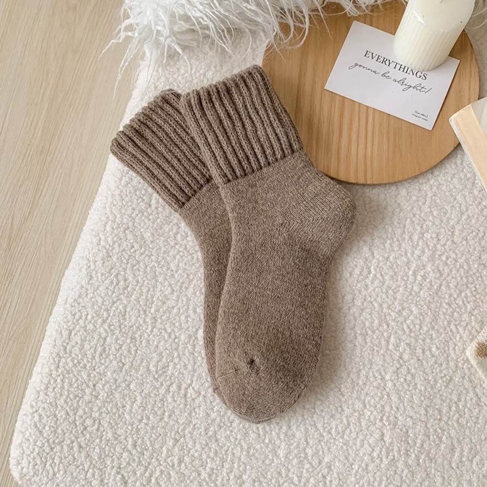 Thermal Sock Wool - Kreative einfarbige, verdickte Wollsocken, bequeme, superdicke