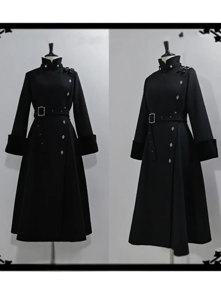 2025 Winter Gothic Gürtel Schl – Wool Coat Peacoat Bewertung und Preis