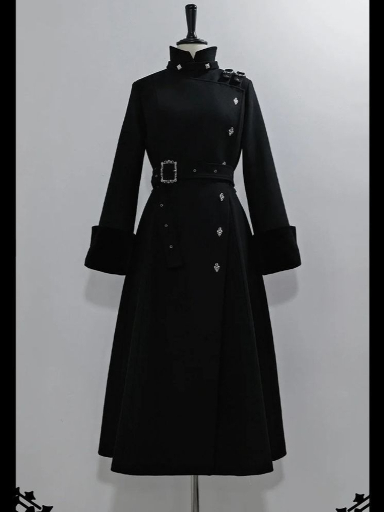 2025 Winter Gothic Gürtel Schl – Wool Coat Peacoat Bewertung und Preis