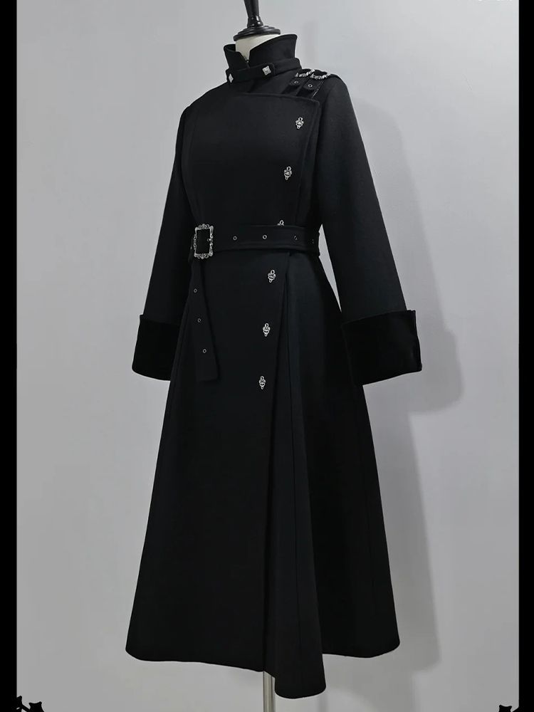 2025 Winter Gothic Gürtel Schl – Wool Coat Peacoat Bewertung und Preis