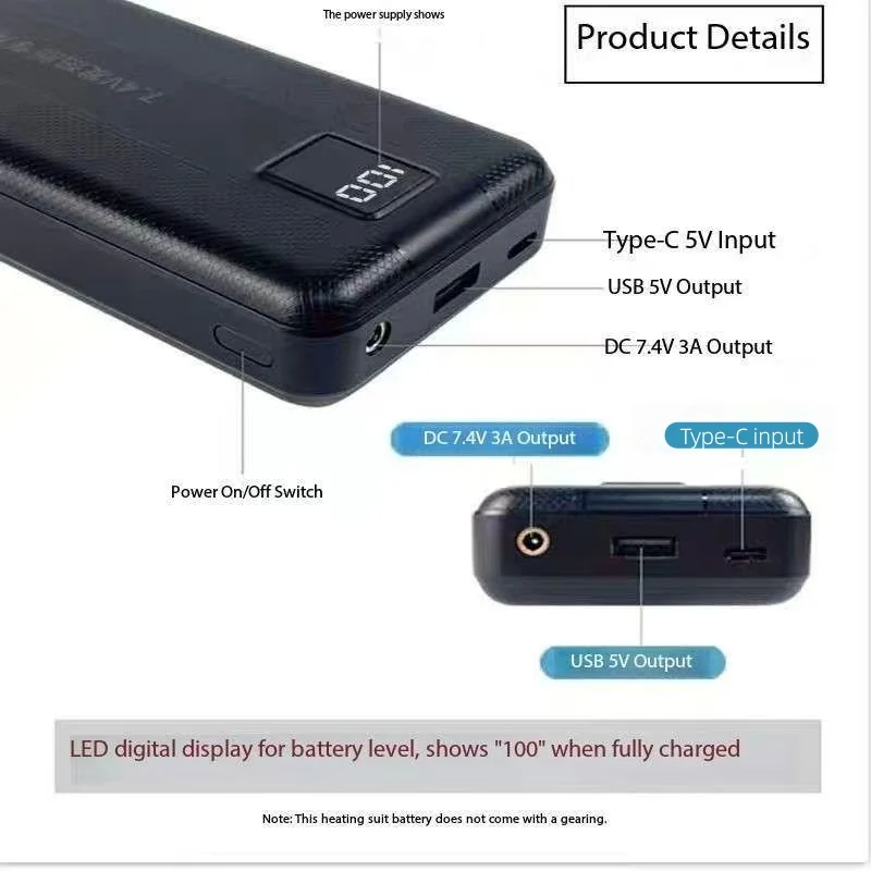 Neue große Kapazität 7,4 V/3 A – Heated Vest Battery Bewertung und Preis