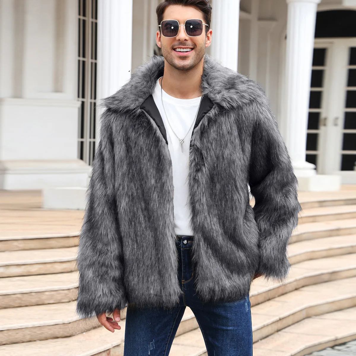 Männer Faux Fuchs Pelz Jacke M – Down Jacket Packable Bewertung und Preis