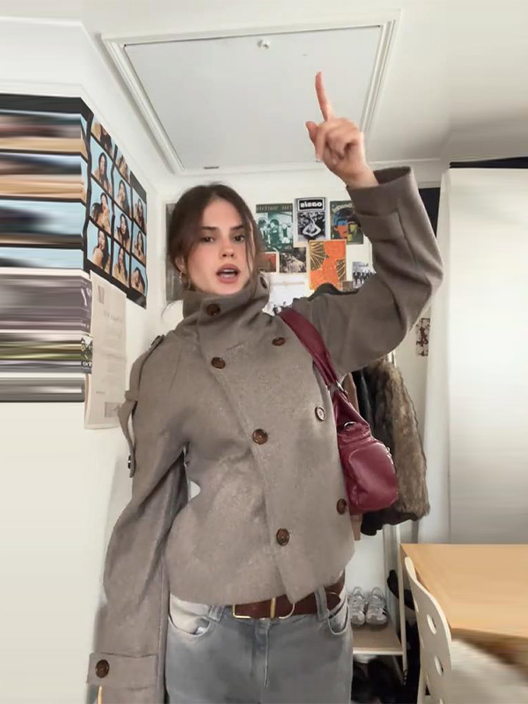 Stehkragen Kurze Braune Damenj – Wool Coat Peacoat Bewertung und Preis