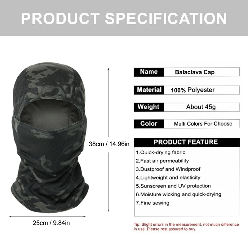Tarnfarben-Balaclava-Mütze Fah – Balaclava Ski Mask Bewertung und Preis
