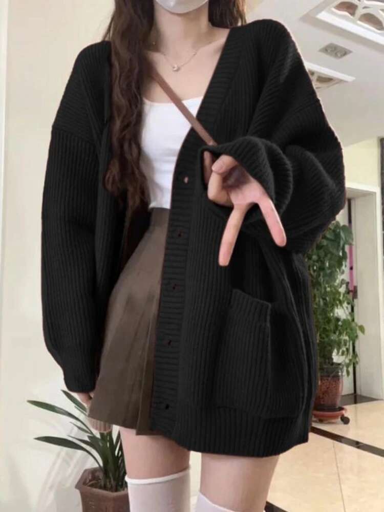 Lose Strickjacke Frauen Langar – Wool Coat Peacoat Bewertung und Preis