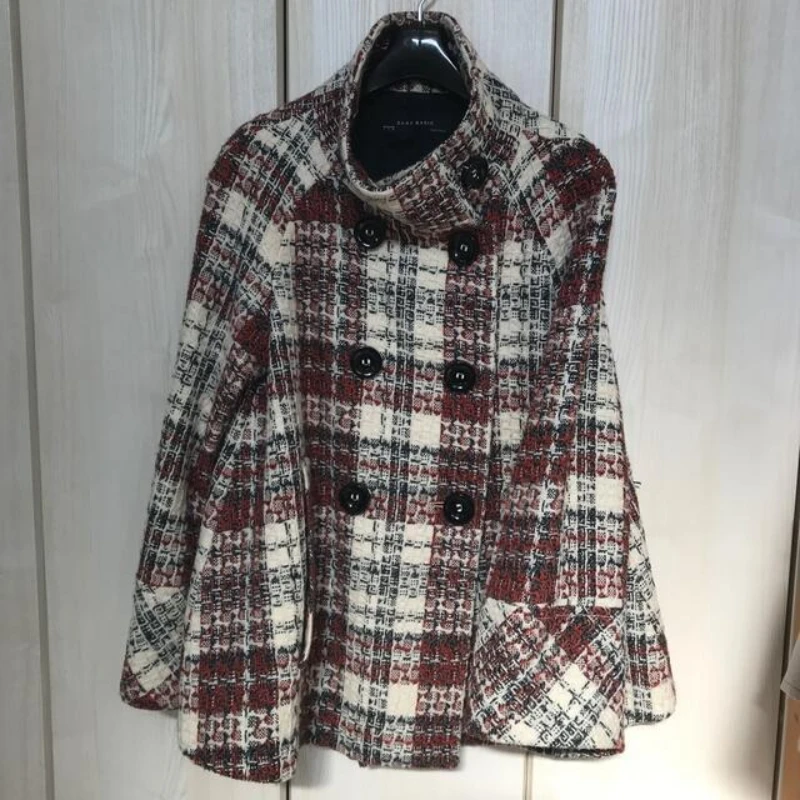 Warmer Karierter Rollkragen-Ma – Wool Coat Peacoat Bewertung und Preis