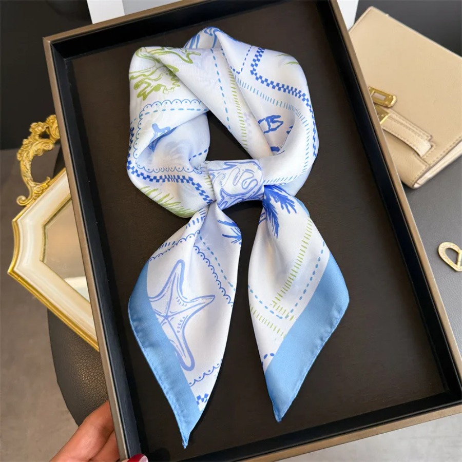 Blauer Seidenschal für Damen,  – Shawl Wrap Winter Bewertung und Preis